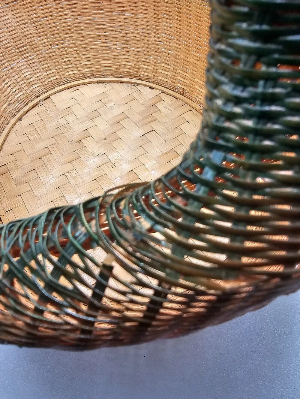 MCM Zhejiang Duck Large Basket Handwoven China Mallard Vintage 60s Wicker Bamboo